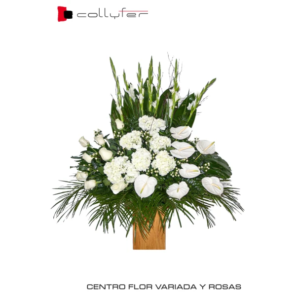 CENTRO FLOR VARIADA Y ROSAS